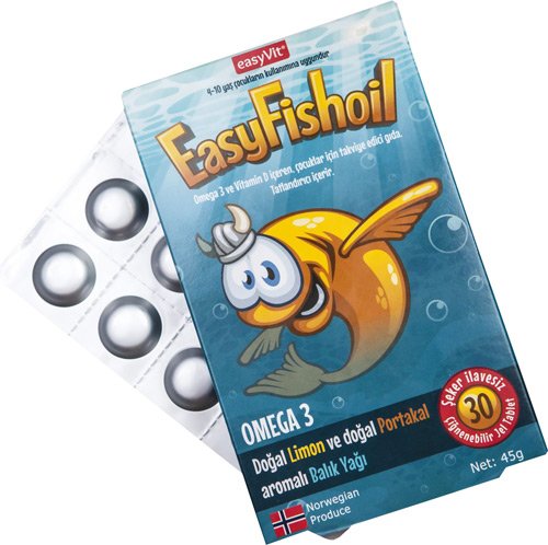 EASYVİT - Easyfishoil Omega 3 Çocuk Çiğnenebilir 30 Jel Tablet EN UCUZ